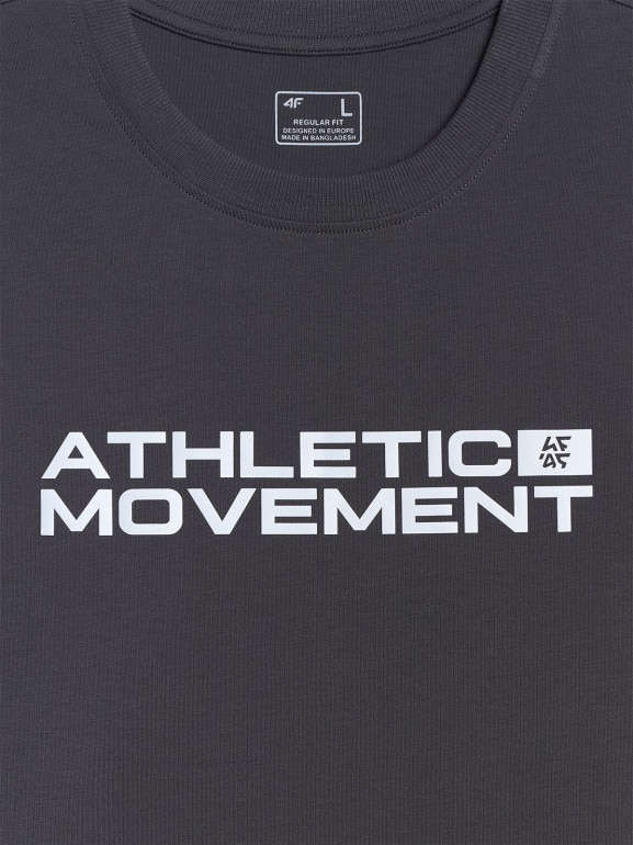 Męski t-shirt z nadrukiem 4F 4FRAW25TTSHM3384 - szary