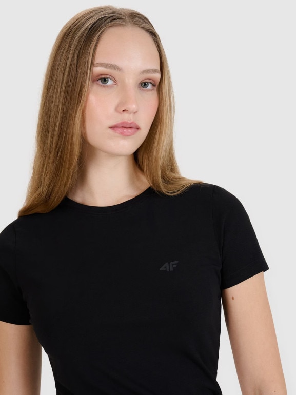 Damski t-shirt bez nadruku (2-pack) 4F 4FRMM00TTSHF2709 - czarny