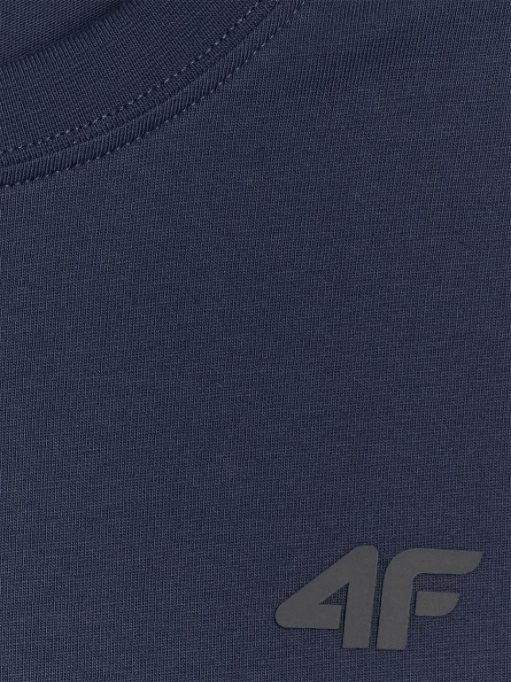 Męski t-shirt bez nadruku 4F 4FRMM00TTSHM3250 - granatowy