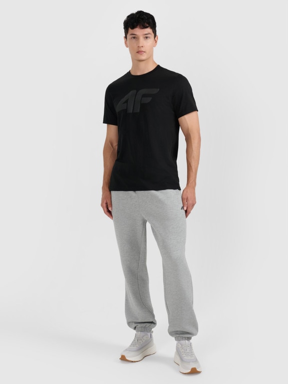Męski t-shirt z nadrukiem 4F 4FRMM00TTSHM3251 - czarny