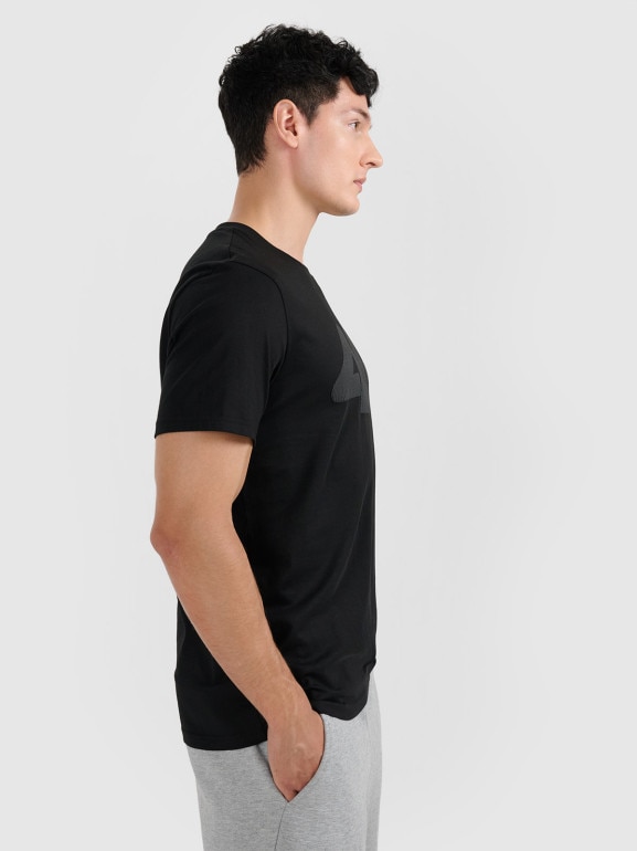 Męski t-shirt z nadrukiem 4F 4FRMM00TTSHM3251 - czarny
