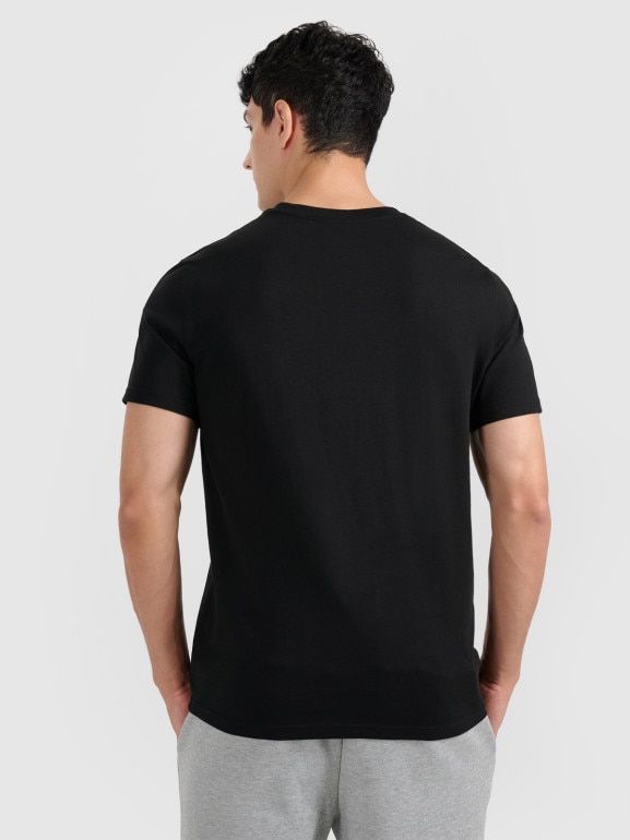 Męski t-shirt z nadrukiem 4F 4FRMM00TTSHM3251 - czarny