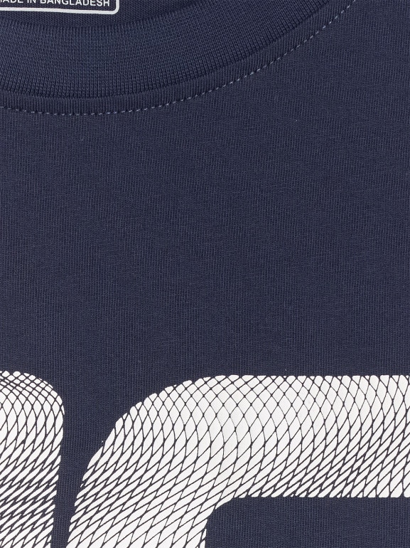 Męski t-shirt z nadrukiem 4F 4FRMM00TTSHM3251 - granatowy