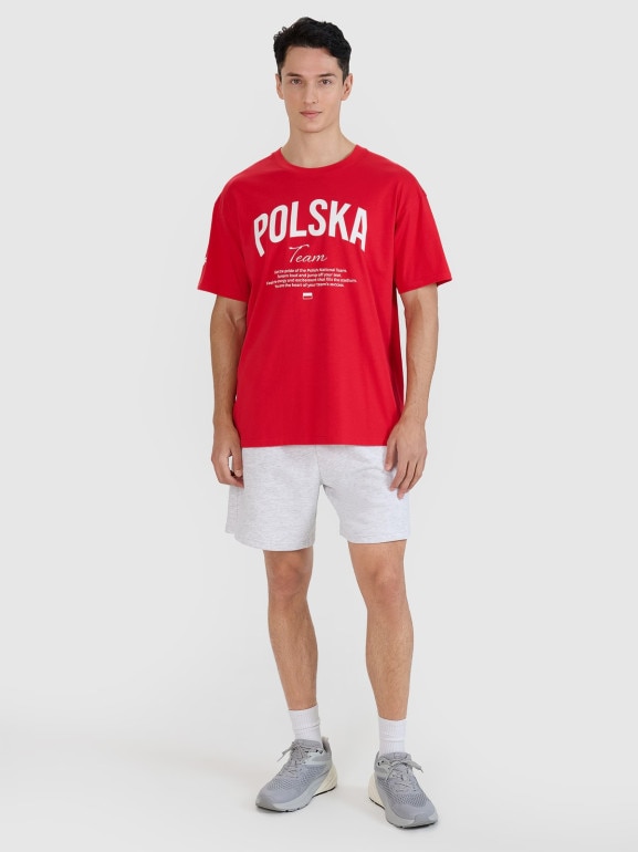 Koszulka kibicowska uniseks 4F 4FRMM00TTSHU2949 - czerwona