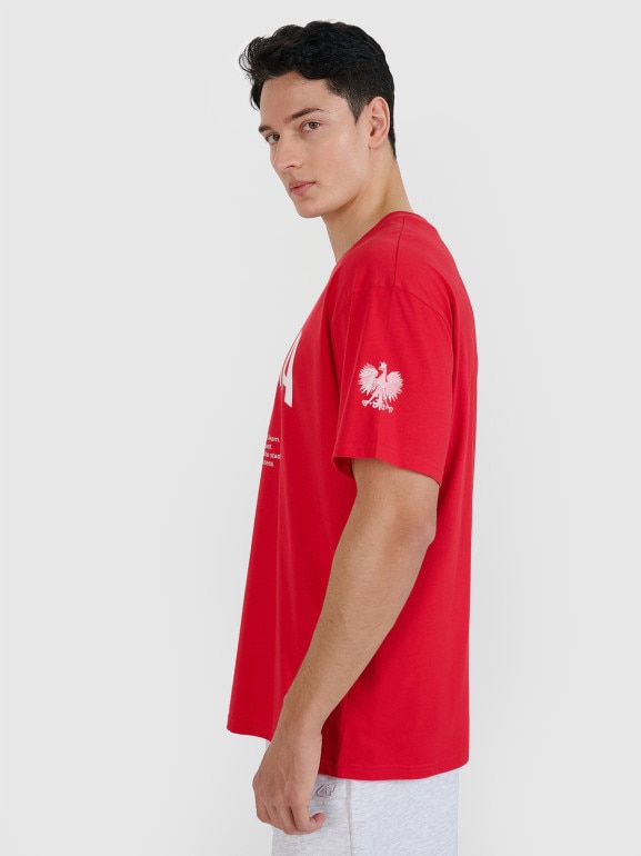 Koszulka kibicowska uniseks 4F 4FRMM00TTSHU2949 - czerwona