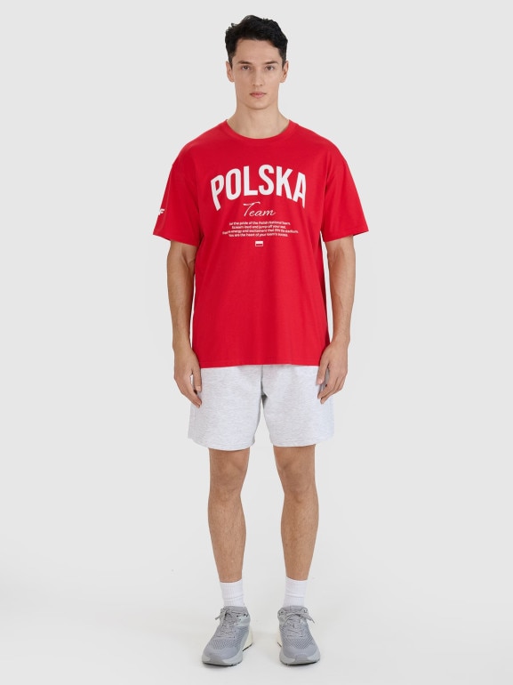 Koszulka kibicowska uniseks 4F 4FRMM00TTSHU2949 - czerwona