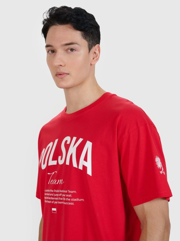 Koszulka kibicowska uniseks 4F 4FRMM00TTSHU2949 - czerwona