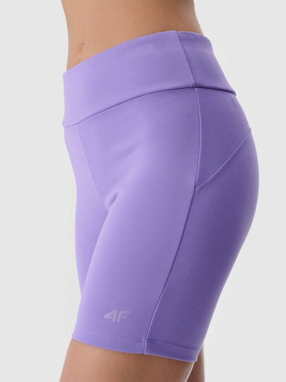 Damskie leginsy krótkie treningowe 4F 4FRSS24TSTIF007 - fioletowe