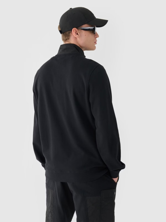 Męska bluza nierozpinana bez kaptura 4F 4FRSS24TSWSM2035 - czarna