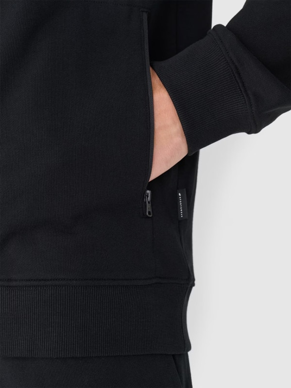 Męska bluza nierozpinana bez kaptura 4F 4FRSS24TSWSM2035 - czarna