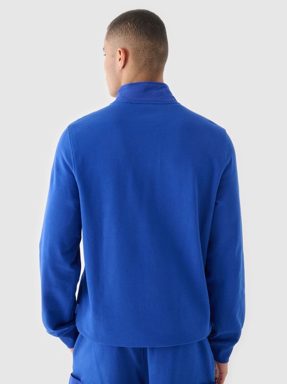 Męska bluza nierozpinana bez kaptura 4F 4FRSS24TSWSM2035 - niebieska