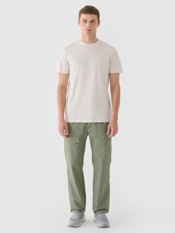 Męskie spodnie casual 4F 4FRSS24TTROM1327 - khaki