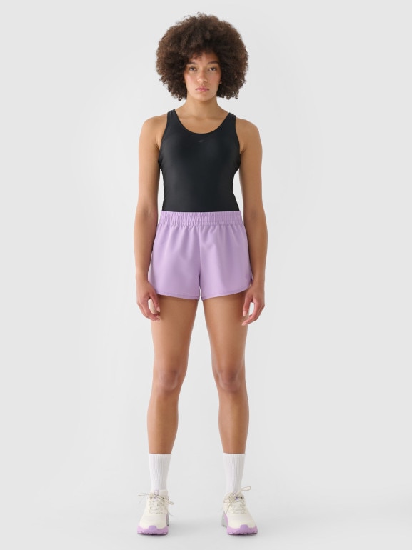 Damskie spodenki plażowe 4F 4FRSS24UBDSF158 - fioletowe