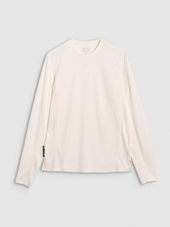 Męski longsleeve do koszykówki 4F 4FRSS25TFLOM484 - biały