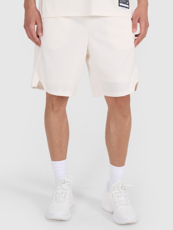 Męskie spodenki do koszykówki 4F 4FRSS25TFSHM1230 - białe