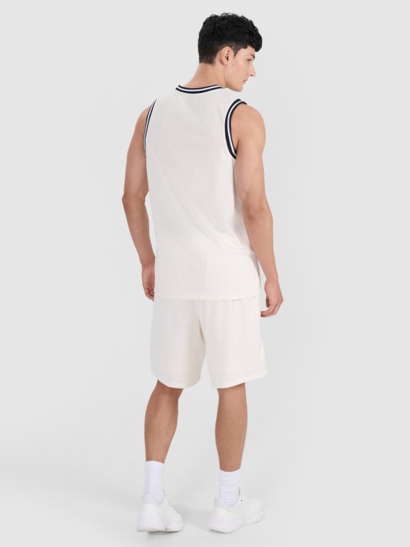Męskie spodenki do koszykówki 4F 4FRSS25TFSHM1230 - białe