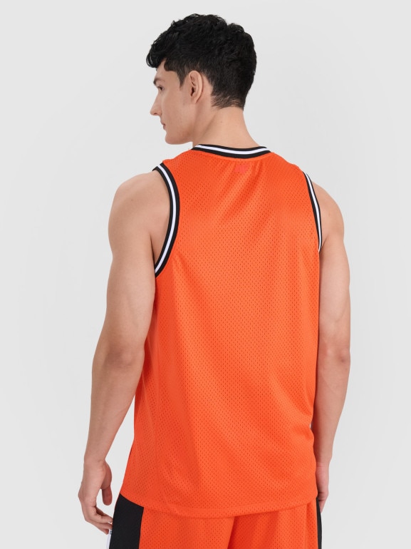Męski top do koszykówki oversize 4F 4FRSS25TFSLM714 - pomarańczowy
