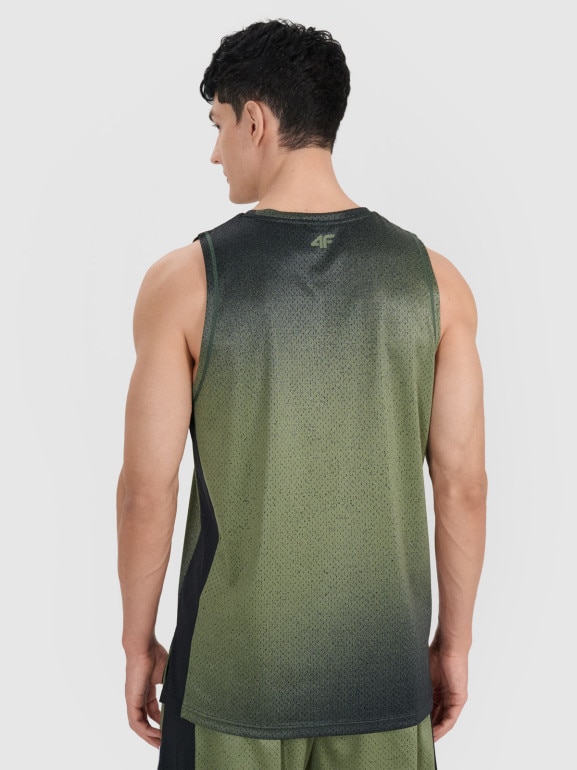 Męski top do koszykówki oversize 4F 4FRSS25TFSLM715 - zielony