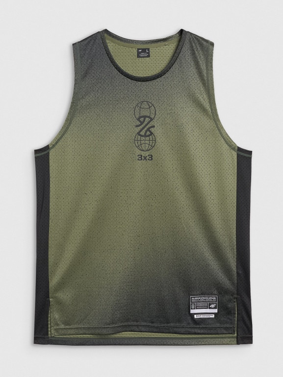 Męski top do koszykówki oversize 4F 4FRSS25TFSLM715 - zielony