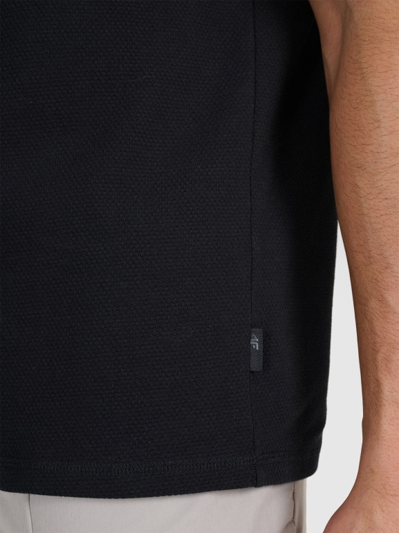 Męska koszulka polo 4F 4FRSS25TPTSM635 - czarna