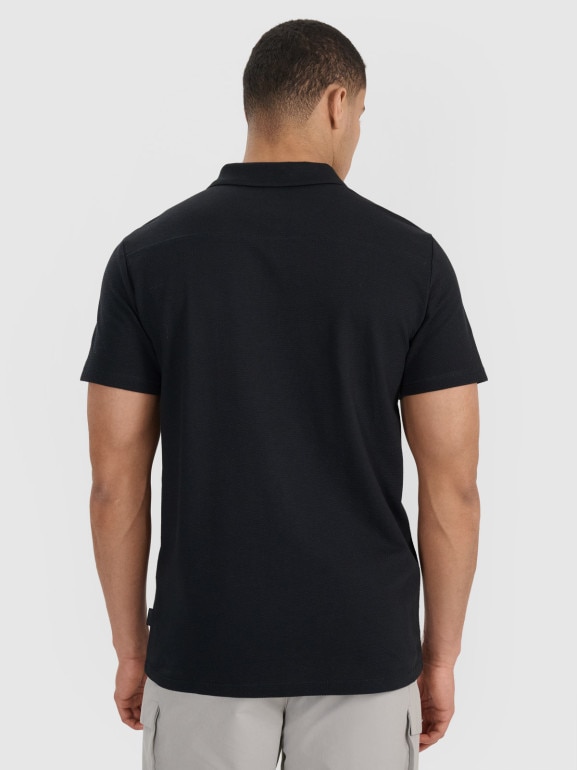 Męska koszulka polo 4F 4FRSS25TPTSM635 - czarna
