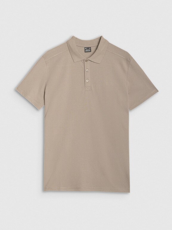 Męska koszulka polo 4F 4FRSS25TPTSM635 - beżowa