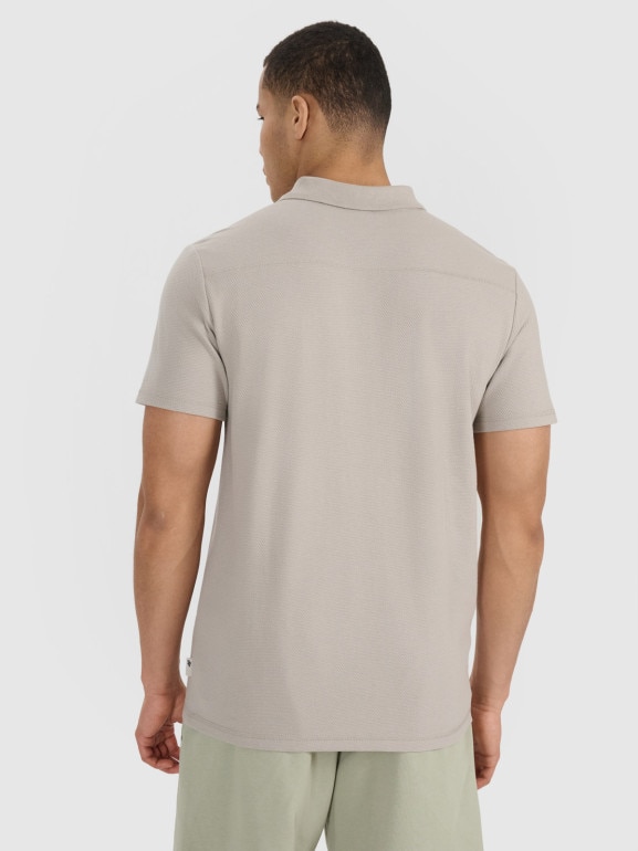 Męska koszulka polo 4F 4FRSS25TPTSM635 - beżowa