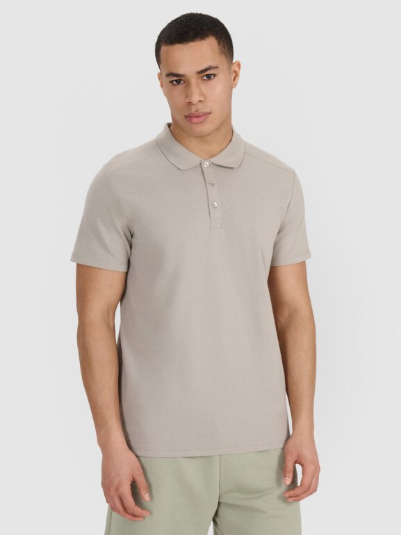 Męska koszulka polo 4F 4FRSS25TPTSM635 - beżowa