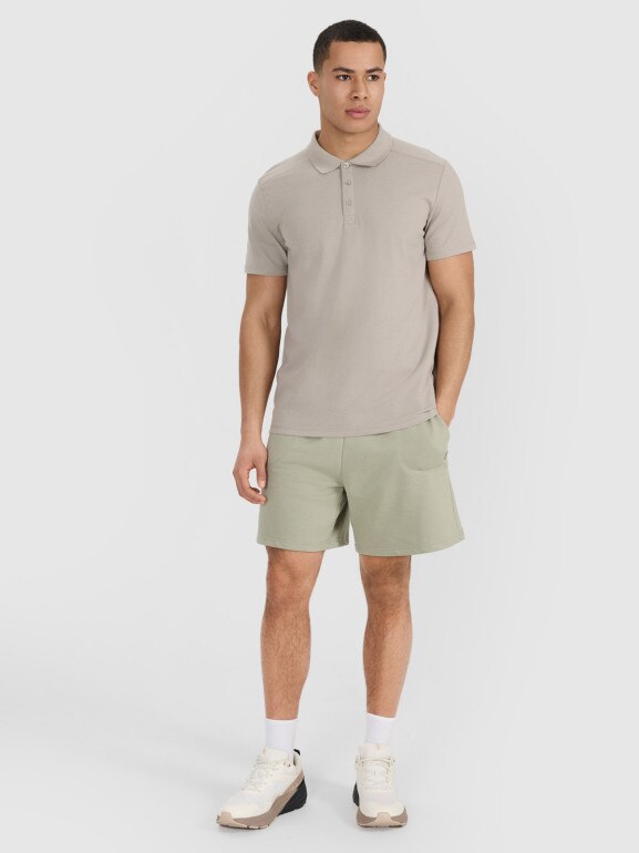 Męska koszulka polo 4F 4FRSS25TPTSM635 - beżowa