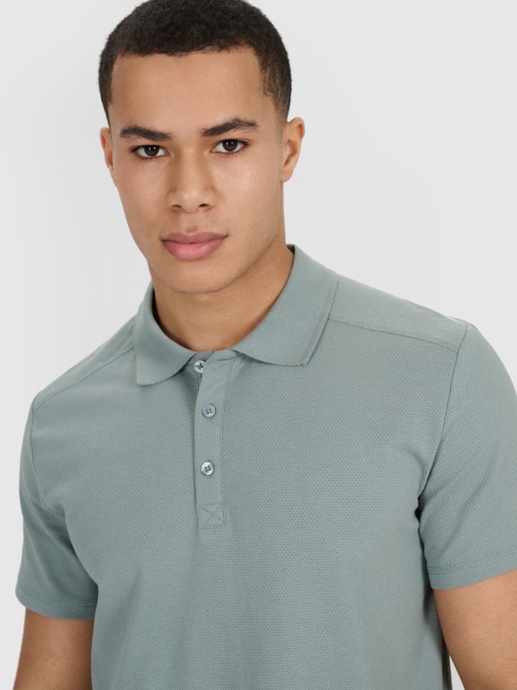 Męska koszulka polo 4F 4FRSS25TPTSM635 - zielona