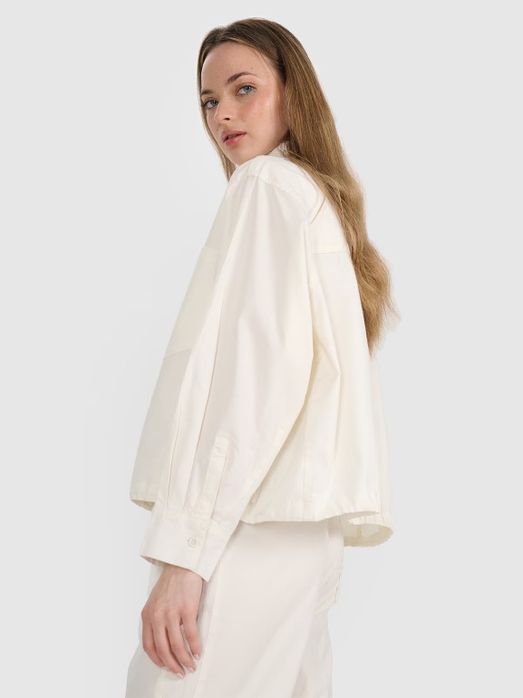 Damska koszula oversize 4F 4FRSS25TSHIF130 - biała