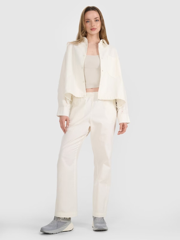 Damska koszula oversize 4F 4FRSS25TSHIF130 - biała