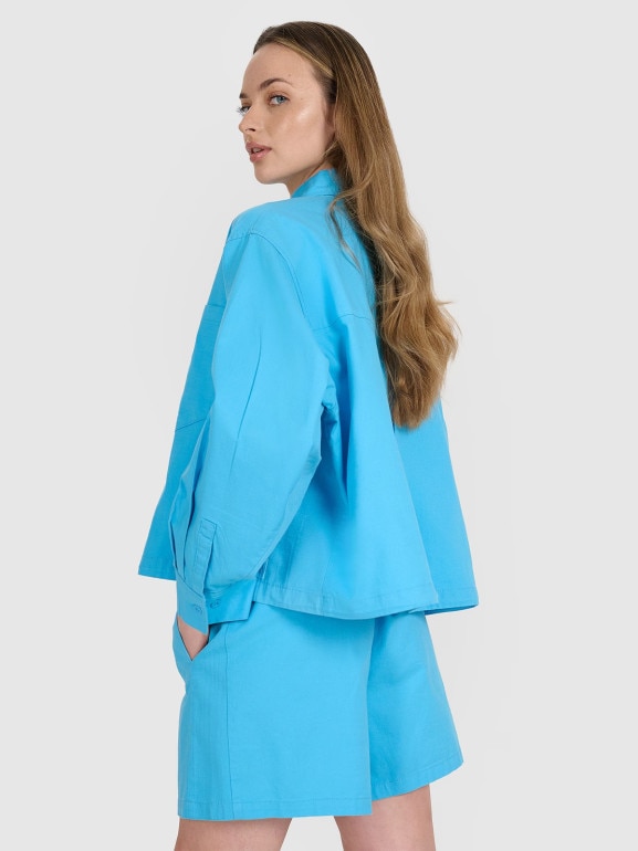 Damska koszula oversize 4F 4FRSS25TSHIF130 - niebieska