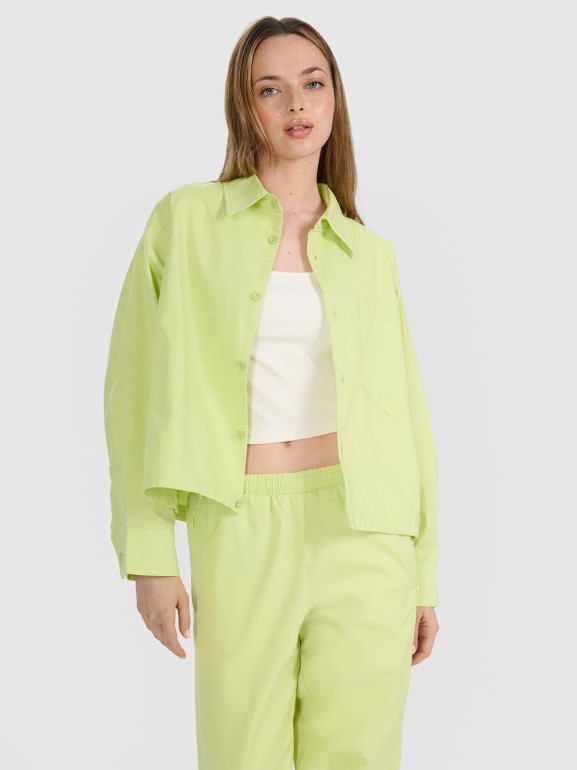 Damska koszula oversize 4F 4FRSS25TSHIF130 -żółta