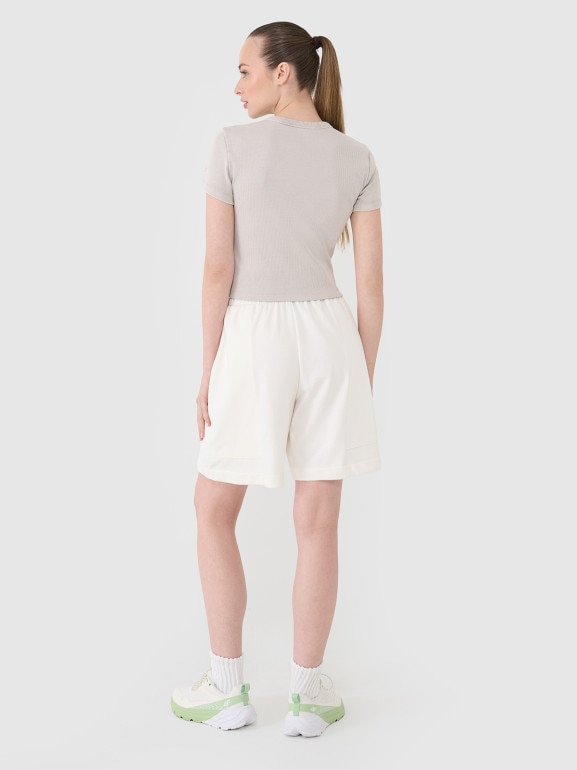 Damskie spodenki dresowe 4F 4FRSS25TSHOF701 - białe