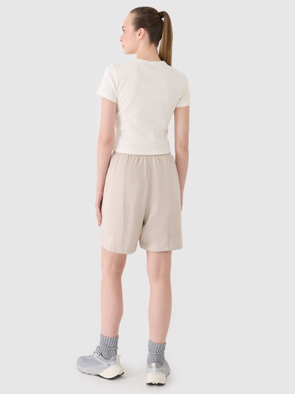 Damskie spodenki dresowe 4F 4FRSS25TSHOF701 - beżowe