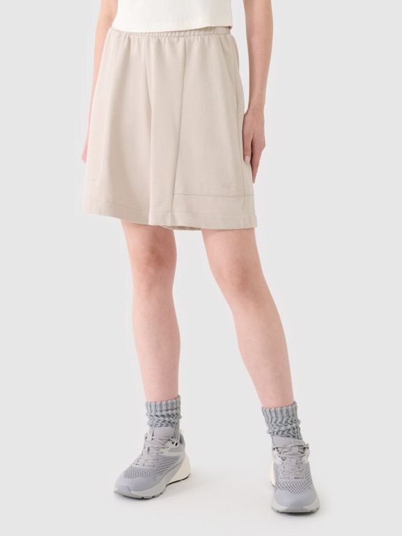 Damskie spodenki dresowe 4F 4FRSS25TSHOF701 - beżowe