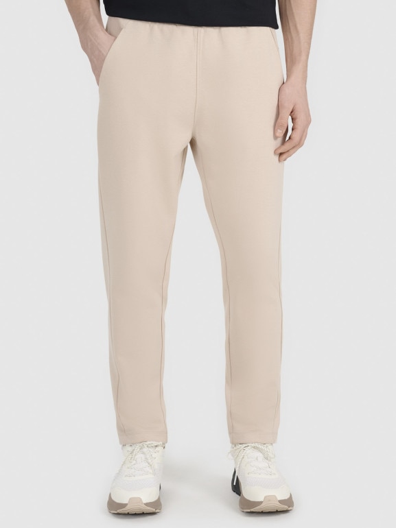 Męskie spodnie dresowe 4F 4FRSS25TTROM1447 - beżowe
