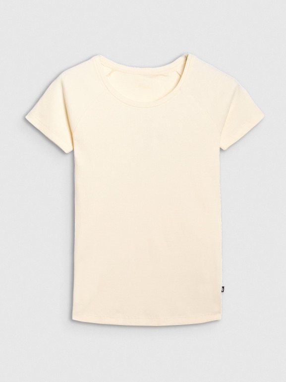 Damski t-shirt bez nadruku 4F 4FRSS25TTSHF2790 - biały