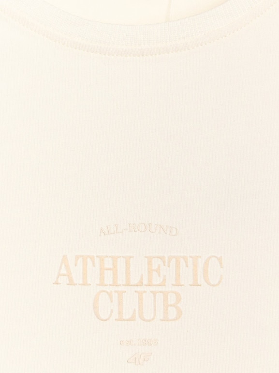 Damski t-shirt z nadrukiem 4F 4FRSS25TTSHF2978 - biały