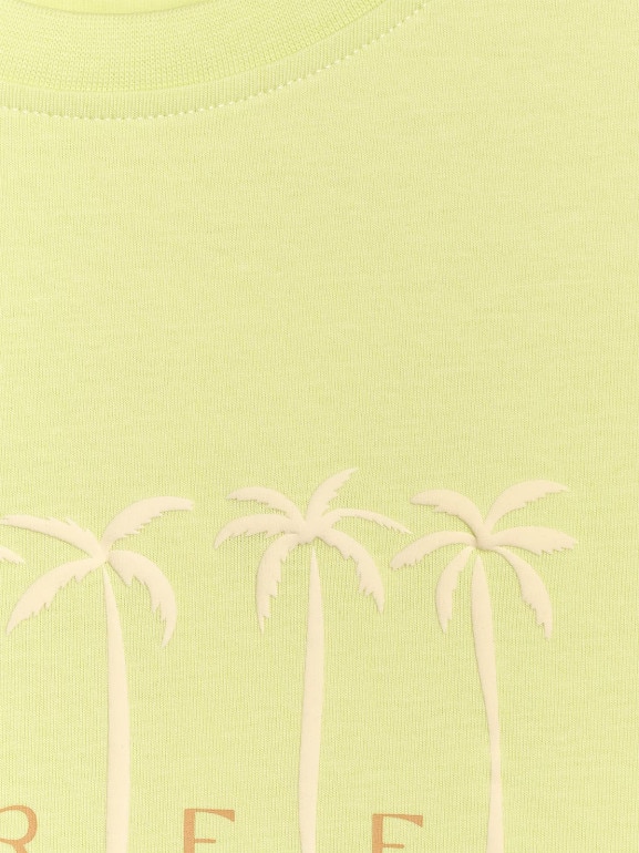 Damski t-shirt z nadrukiem 4F 4FRSS25TTSHF3162 - żółty