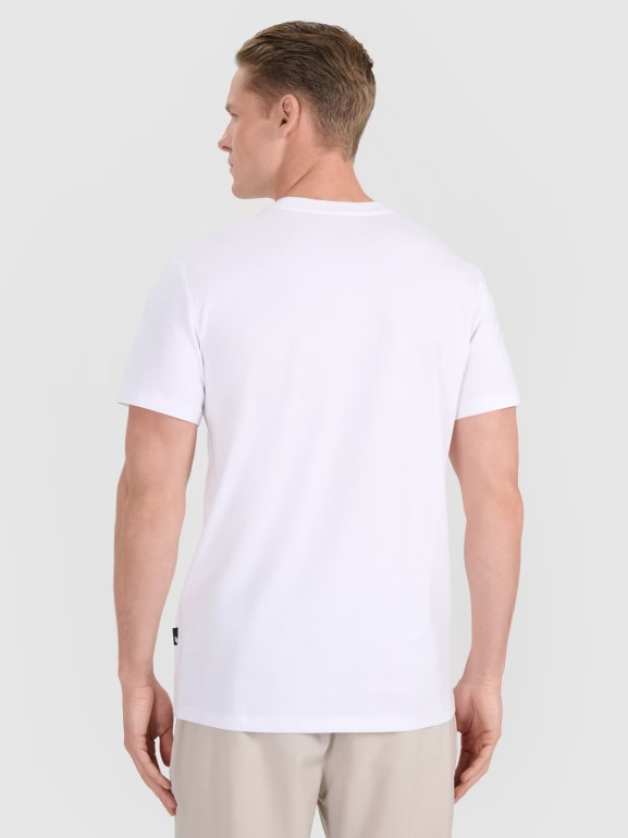 Męski t-shirt z nadrukiem 4F 4FRSS25TTSHM2852 - biały