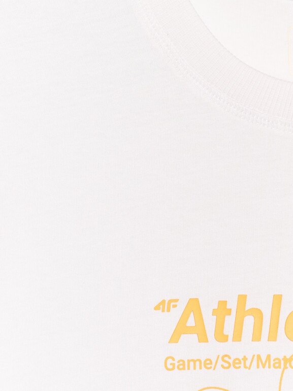 Męski t-shirt z nadrukiem 4F 4FRSS25TTSHM2852 - biały