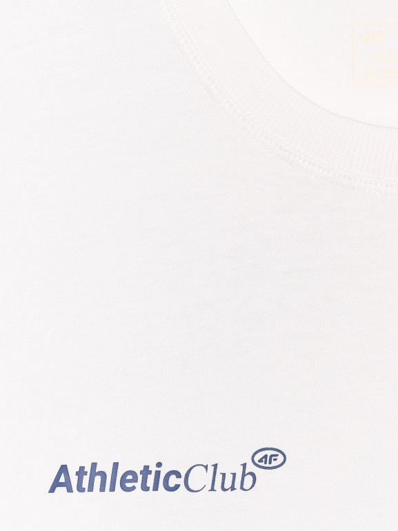 Męski t-shirt z nadrukiem 4F 4FRSS25TTSHM2853 - biały