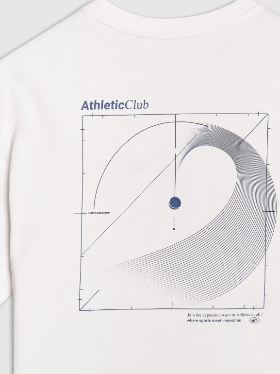 Męski t-shirt z nadrukiem 4F 4FRSS25TTSHM2853 - biały