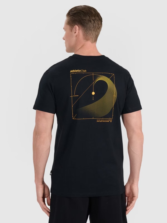 Męski t-shirt z nadrukiem 4F 4FRSS25TTSHM2853 - czarny