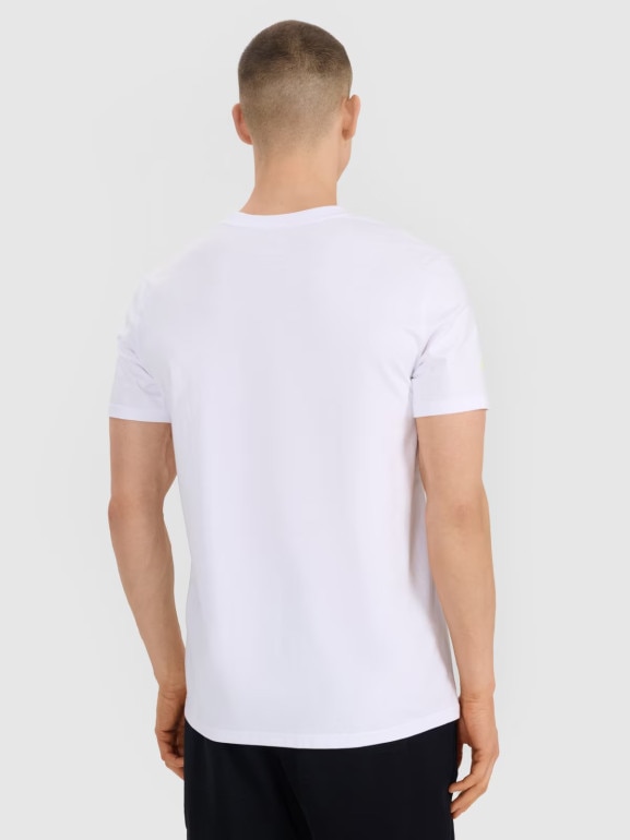 Męski t-shirt z nadrukiem 4F 4FRSS25TTSHM2994 - biały