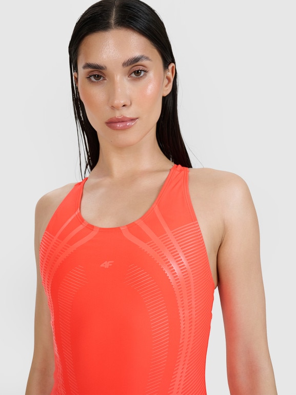 Damski kostium kąpielowy jednoczęściowy 4F 4FRSS25USWSF108 - czerwony