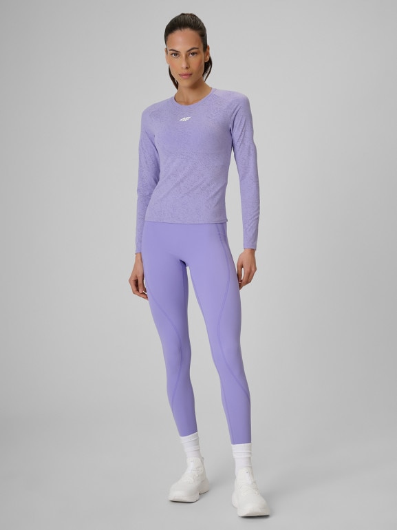 Damski longsleeve treningowy 4F 4FRSS26TFLOF0721 - fioletowy