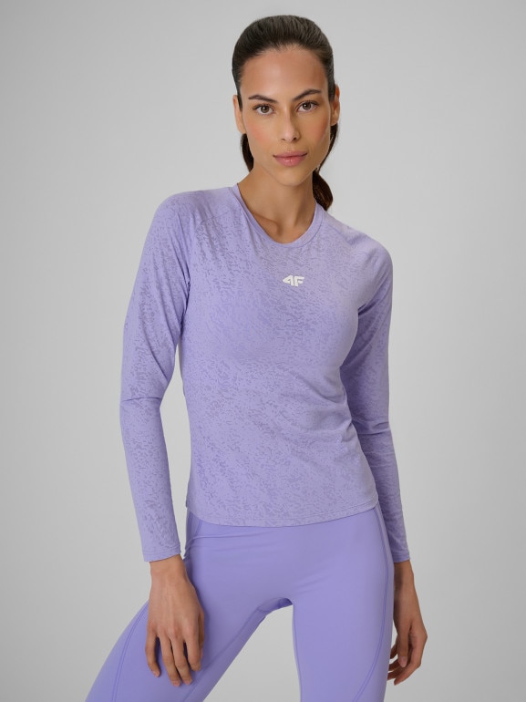 Damski longsleeve treningowy 4F 4FRSS26TFLOF0721 - fioletowy